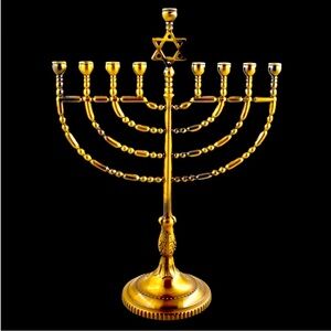 🕎Beautiful Metal Menorah 🕎 in gold tone ✨NEW IN BOX ✨
